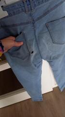 Jean fin pour chute de tissu (trou au fesses difficilement reparable)