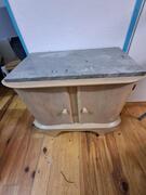 table de chevet bois et marbre