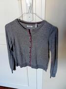 Gilet gris et rose à manches longues taille 10 ans