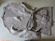 veste en laine chinée gris blanc