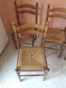 6 chaises bois assise paille