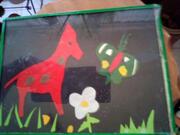 sous-verre -travail d'enfant à restaurer