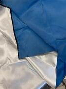 Tissu couleur réversible bleu/argenté épais satiné