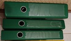 Lot de 3 classeurs à levier de couleur verte (1 dos 8 cm + 2 dos 5cm)
