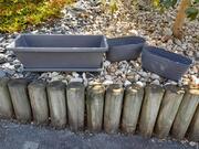 Jardinières en plastique gris