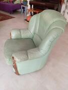 Fauteuil cuir vert
