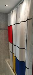 Rideau de douche avec barre de fixation