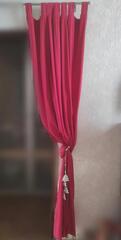 2 double rideaux rouges : 2 x 220 x 120 cm