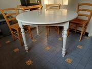 table ronde bois laqué blanc