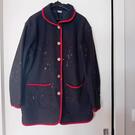 Gilet Damart taché pour travaux - Bleu marine et rouge - Boutons - 2 poches - Taille S