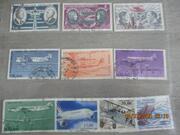 10 timbres oblitérés "Poste Aérienne"