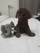 Lot de 2 animaux en velours pour decoration