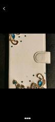 housse étui smartphone blanc strass