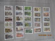 27 timbres oblitérés France - 3 séries