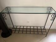 console fer et vitre