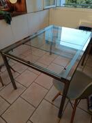 table verre et chrome