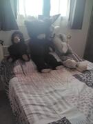 ours en peluche plus petit singe et lapin