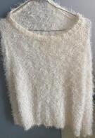 Pull blanc poilu - taille unique