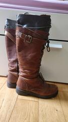 bottes montantes à lacets cuir