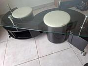 table basse + 2 poufs