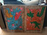 lot 2 cadres en bois