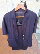 Tailleur veste manche courte/jupe bleu marine T44?oe