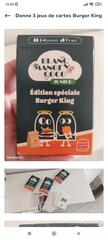 3 jeux de cartes identiques Burger King neufs