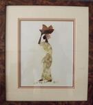Tableau femme noire papillons