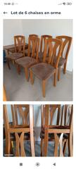 Lot de 6 chaises en orme