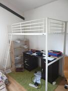 Lit mezzanine pour couchage 90x190 métal coloris blanc