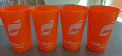 4 eco-cups publicitaires oranges