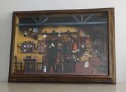 Diorama en bois d'une cuisine traditionnelle brésilienne