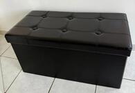 Banc coffre en simili noir