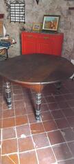 table en bois massif avec 2 rallonges