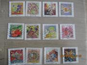 12 timbres oblitérés - France - décorations de Noël