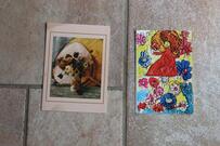 2 cartes motif fleurs