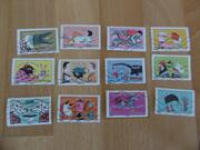 Série 12 timbres Sauter du coq à l'âne 2013