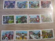 Série 12 timbres France oblitérés "Fêtes traditionnels"