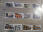 Série 12 timbres oblitérés "cathédrales de France"
