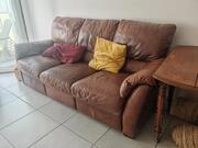 URGENT Donne canapé cuir marron