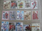 15 timbres oblitérés GrandeBretagne -Noël
