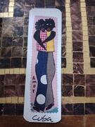 Marque-page en carton et tissu Cuba