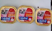 je donne trois terrines pour chaton