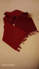 Écharpe avec franchies en laine rouge homme 1,50 m