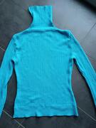 Pull col roulé turquoise T38