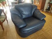 fauteuil cuir bleu