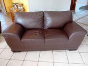 Canapé cuir 2 places "Chocolat"