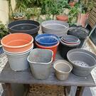 Pots de fleurs en plastique