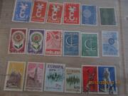 18 timbres oblitérés EUROPA - différents pays - années 50 et 60
