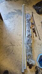 tringles à rideaux en bois avec anneaux